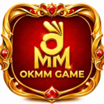 OKMM Game App ka official logo with golden design and red background